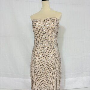 Stylish Sequin Strapless Dress – TEMPERANCE – Size XL (16)